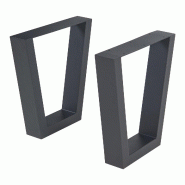 Helloshop26 - Lot de 2 pieds de table meuble moderne acier 43 x 40 cm noir 03_0009671 - noir acier 3000224810314