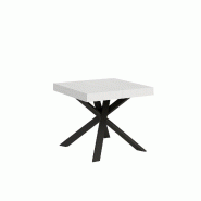 Itamoby Table extensible 90x90/194 cm Clerk Plateau Frêne Blanc Pieds Anthracite - marron VE9090TAVCLER-BF