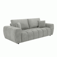 Oviala Business Canapé droit 3 place gris clair L 238 cm - gris polyester 115597