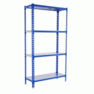 PROREGAL Étagère pour charges lourdes MID METAL SHARK | HxLxP 150x100x40cm | Charge du compartiment 180kg | Bleu galvanisé - gris métal PR_RS138-88 PROREGAL Étagère pour charges lourdes MID METAL SHARK | HxLxP 150x100x40cm | Charge du compartiment 180kg | Bleu galvanisé - gris métal PR_RS138-88