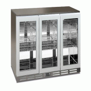 Réfrigérateur inox sous-banc 3 portes verre, dégivrage auto, LED, temp. -2/+10°C, LxPxH 135x52,6x83,5 cm, COLDBAR300INOX - 4577