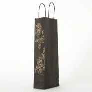 Sac kraft 1 bouteille décor vignes 15x8,5X39,5cm - par 50
