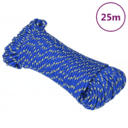 Vidaxl corde de bateau bleu 5 mm 25 m polypropylène 152438