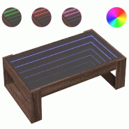 VidaXL Table basse avec LED infini chêne marron 90x53x30 cm Modèle Terra Classic - 847643