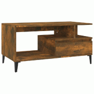 VidaXL Table basse Chêne fumé 90x49x45 cm Bois d'ingénierie Modèle Terrasse Altair Prime Plus - 819625