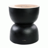 Bazar Bizar Tabouret en bois de suar 40x40x45 cm noir naturel - multicolore Bois massif JACI015BN Bazar Bizar Tabouret en bois de suar 40x40x45 cm noir naturel - multicolore Bois massif JACI015BN