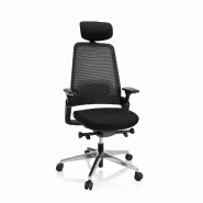 Chaise de bureau / Fauteuil pivotant BRACIO Tissu noir hjh OFFICE - noir polyester 608991