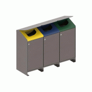 Corbeille BERLIN Tri sélectif - 3, Avec couvercle, Sans autocollants