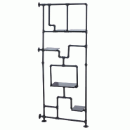 Décoshop26 - Bibliothèque séparateur de pièce style industriel 5 étagères 203 x 80 cm MDF noir et fer 04_0008756 - 3000267125178