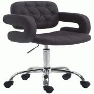 Décoshop26 - Chaise de bureau réglable en hauteur pivotante dossier et accoudoir en tissu noir BUR10435 - noir 3001483269608