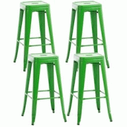 Décoshop26 - Lot de 4 tabourets de bar style industriel avec repose-pieds en métal vert 10_0001364 - 3000677369605 Décoshop26 - Lot de 4 tabourets de bar style industriel avec repose-pieds en métal vert 10_0001364 - 3000677369605