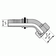 Embouts DIN Série L - Légère - Cône 24° - Femelle O-ring - 45° (DKOL45) - SFCAL40312