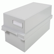 Exacompta Boîte pour 1200 fiches A6 paysage, coloris gris lumière - gris matière synthétique 9002493055766_0