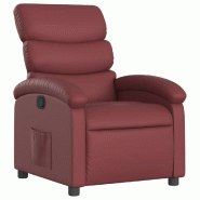 Fauteuil inclinable Rouge bordeaux Similicuir Modèle Marvella - 371717 Fauteuil inclinable Rouge bordeaux Similicuir Modèle Marvella - 371717