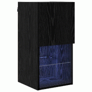 Helloshop26 - Meuble TV mural design moderne 30,5 x 30 x 60 cm avec étagères pratiques ambiance contemporaine en bois noir 02_0052808 - noir Bois ma