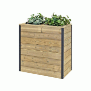HORTALIA Jardinière en bois avec réserve d’eau Nidum 75 x 40 x 80 cm – Intérieur et extérieur - marron Bois massif N748AL