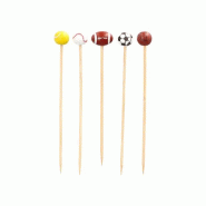 Papstar 100 Pique pour finger food 12,5 cm « Sport » - Bambou 89954