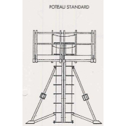 Poteau de coffrage circulaire avec sections fixes de 0,30 m à 0,90 m à des intervales de 0,05 m