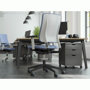 Siège de bureau ergonomique et écoresponsable Drumback - mécanisme synchrone autorégulé, 2 coloris de structure, accoudoirs 2D, 8 coloris de tissu Siège de bureau ergonomique et écoresponsable Drumback - mécanisme synchrone autorégulé, 2 coloris de structure, accoudoirs 2D, 8 coloris de tissu