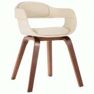 VidaXL Chaise de salle à manger Blanc Bois courbé et similicuir Modèle Nova Contemporain - 8720286341117