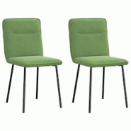 VidaXL Chaises à Manger Lot De 2 Vert Clair Velours - vert 4101212 VidaXL Chaises à Manger Lot De 2 Vert Clair Velours - vert 4101212