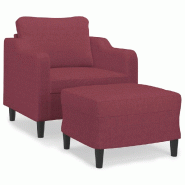 VidaXL Fauteuil avec repose-pied Rouge bordeaux 60 cm Tissu Modèle Orion Logic Plus - 3201133