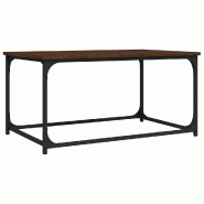 VidaXL Table basse Chêne marron 80x50x40 cm Bois d'ingénierie et fer Modèle Ombre Couchant Prime - 823296