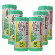 Alfapac - Sacs poubelle antibactériens 30L 55x60cm à fermeture automatique, 6 rouleaux x 15 unités (80% recyclés) - vert PK6980