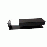 Buffet bas Merax avec étagères et tiroirs en verre, meuble TV brillant avec LED, tableau TV, meuble TV, largeur : 170 cm, noir - noir multi-matéria