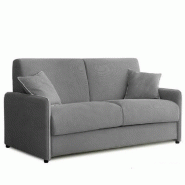 CANAPÉ CONVERTIBLE EXPRESS 140 CM GEMMA MATELAS 16 CM TISSU GRIS PASSEPOIL PERLE CANAPÉ CONVERTIBLE EXPRESS 140 CM GEMMA MATELAS 16 CM TISSU GRIS PASSEPOIL PERLE