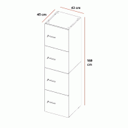 Casiers de rangement modulaires - QUADRIFOGLIO - A clé, 4 cases_0