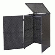 Décoshop26 - Abri de poubelle extérieur conteneurs à ordures 110x65x66 cm en rotin poly noir 120 litres 04_0002857 - noir 3000375632698 Décoshop26 - Abri de poubelle extérieur conteneurs à ordures 110x65x66 cm en rotin poly noir 120 litres 04_0002857 - noir 3000375632698