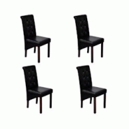 Décoshop26 - Lot de 4 chaises de salle à manger cuisine capitonné design classique en synthétique noir CDS021799 - noir 3000017081532 Décoshop26 - Lot de 4 chaises de salle à manger cuisine capitonné design classique en synthétique noir CDS021799 - noir 3000017081532