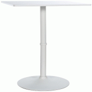Décoshop26 - Table de bar bistrot plateau carré 60 x 60 cm en bois blanc cadre en métal blanc 10_0005589 - métal 3000265104366