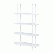 Helloshop26 - Étagère design intemporel salon chambre meuble de rangement autoportante diamètre à 5 niveaux blanc 03_0011165 - 3000225603649