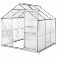 Helloshop26 - Serre de jardin jardinage outillage aluminium avec embase 190 x 185 x 195 cm 1608010 - 3000137482721 Helloshop26 - Serre de jardin jardinage outillage aluminium avec embase 190 x 185 x 195 cm 1608010 - 3000137482721