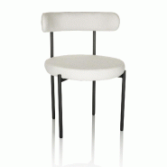 Living Chair / Dining Chair TEDIO Tissu Bouclé blanc hjh OFFICE - multi-matériau 719243