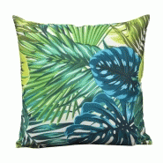 Lot de 2 coussins motif - 45 x 45 cm - palmier vert