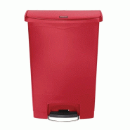 Poubelle à pédale frontale Rubbermaid rouge 90L - 570 x 353 x 826 mm - SLIM JIM - 0615402000628