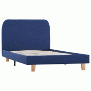 VidaXL Cadre de lit sans matelas bleu tissu 90x200 cm Modèle Wervelis - 280876