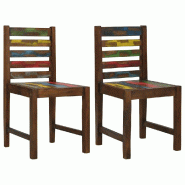 VidaXL Chaises à manger lot de 2 bois de récupération solide Modèle Xervelor - 326179