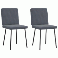 VidaXL Chaises à manger lot de 2 Gris foncé Velours Modèle Orion Office Nordique - 4101187