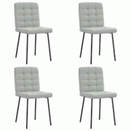 VidaXL Chaises à Manger Lot De 4 Gris Clair Velours - gris 8721158566256 VidaXL Chaises à Manger Lot De 4 Gris Clair Velours - gris 8721158566256
