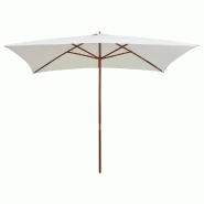 VidaXL Parasol avec poteau en bois 200 x 300 cm Blanc crème Modèle Ventura Prestige Plus - beige 8718475505488