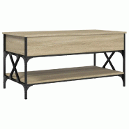 VidaXL Table basse chêne sonoma 100x50x50cm bois d'ingénierie et métal Modèle Symphonie Élite - 845357