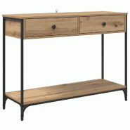 VidaXL Table console avec tiroir Chêne artisanal 100 x 34,5 x 75 cm Modèle Nuit - 882242