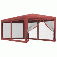 VidaXL Tente de fête avec 6 parois latérales en maille Rouge 3x6m PEHD Modèle AbriCascade 168 - rouge 319240