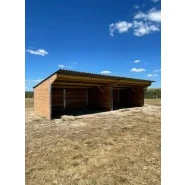 Abri de prairie grande largeur PRO - ABR004-1 pour chevaux - Bois Douglas - Toiture renforcée_0