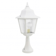 Borne classique décorative rob ip43 - e27 - blanc style rustique - finition verre gelé- hauteur totale 592 mm