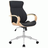CLP Fauteuil de bureau Melilla en similicuir Nature / Noir - beige polyester 314330 CLP Fauteuil de bureau Melilla en similicuir Nature / Noir - beige polyester 314330